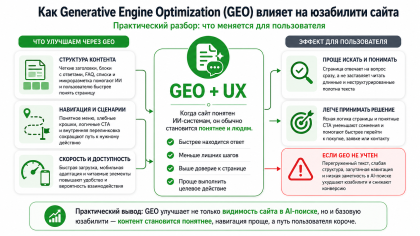 Как Generative Engine Optimization (GEO) влияет на юзабилити сайта: практический разбор